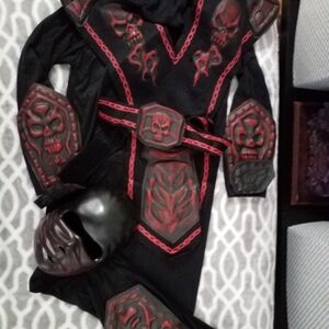 Kids Black and Red Warrior Costume